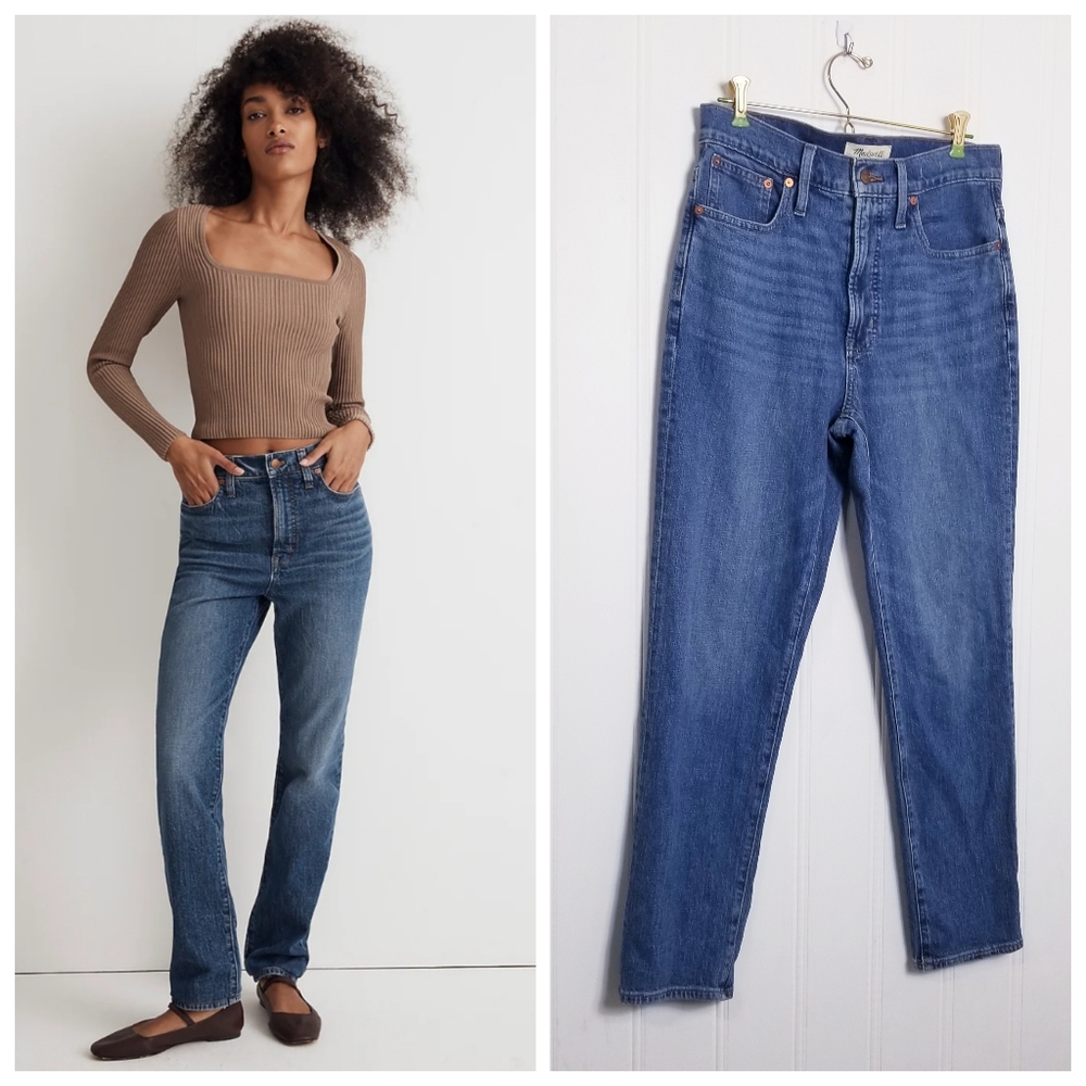 Madewell Jeans The Perfect Vintage Jean High Rise Straight Leg Medium Wash Sz 27